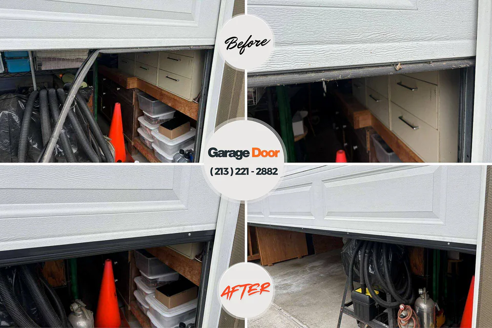 Before and after: garage door repair George Mason, VA